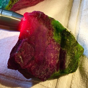 Ruby in green zoisite from Tanzania