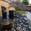 Stone garden water fountain